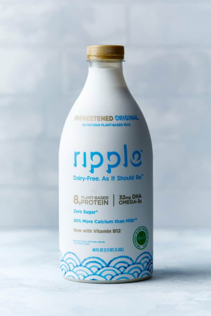 A bottle of Ripple non-dairy milk