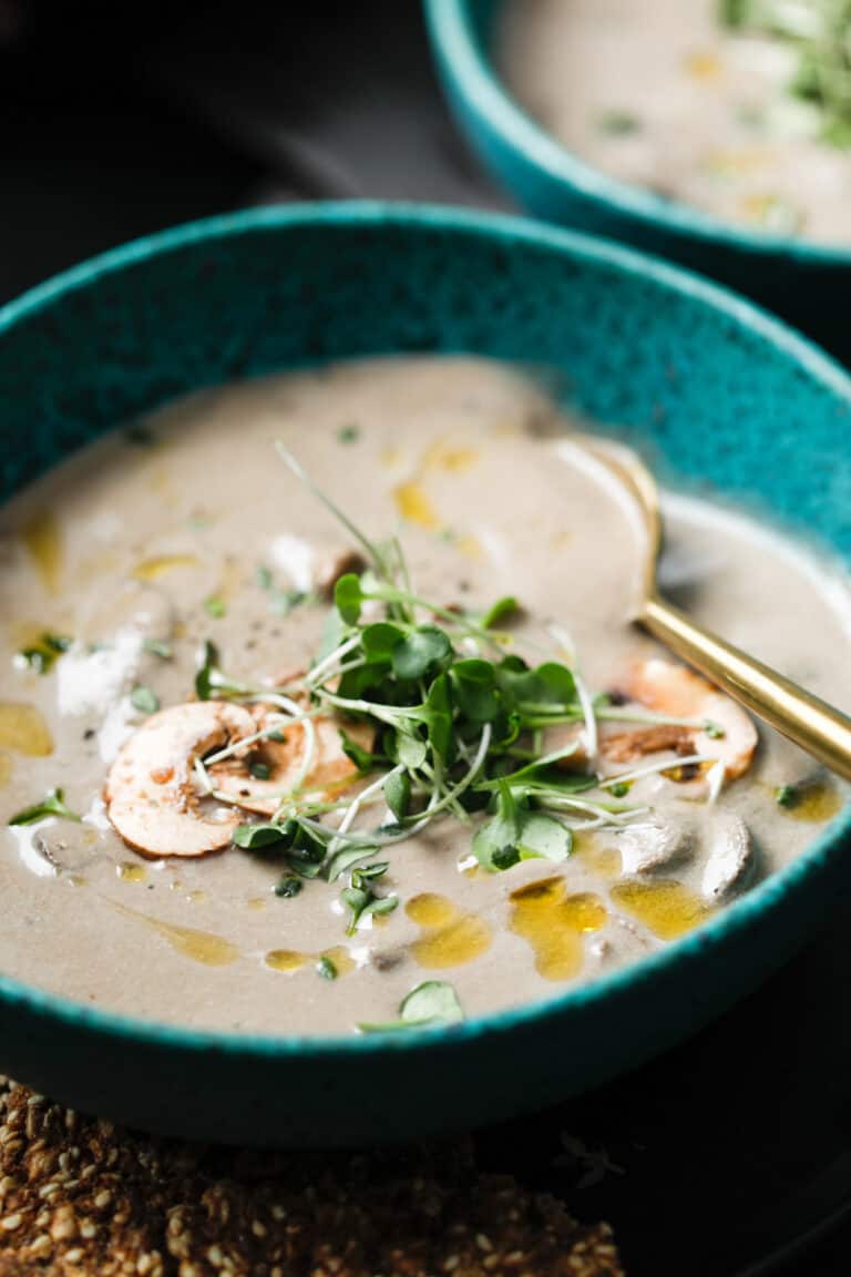 Cream of Mushroom Soup (vegan, keto, gluten free) | The Dinner Bell