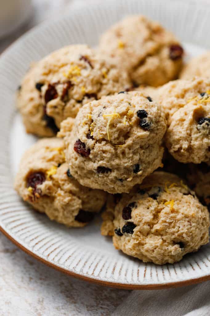 A plate full of leftover oatmeal cookies