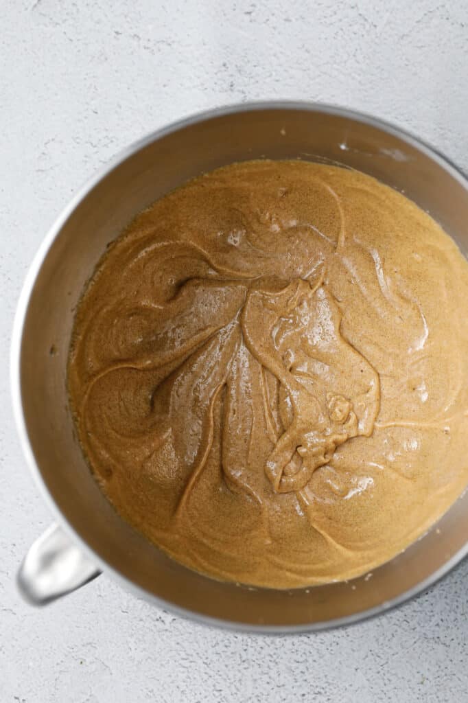 the sugar and butter and shortening being creamed together before dry ingredients are added