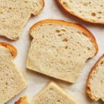 Slices of homemade sourdough sandwich bread