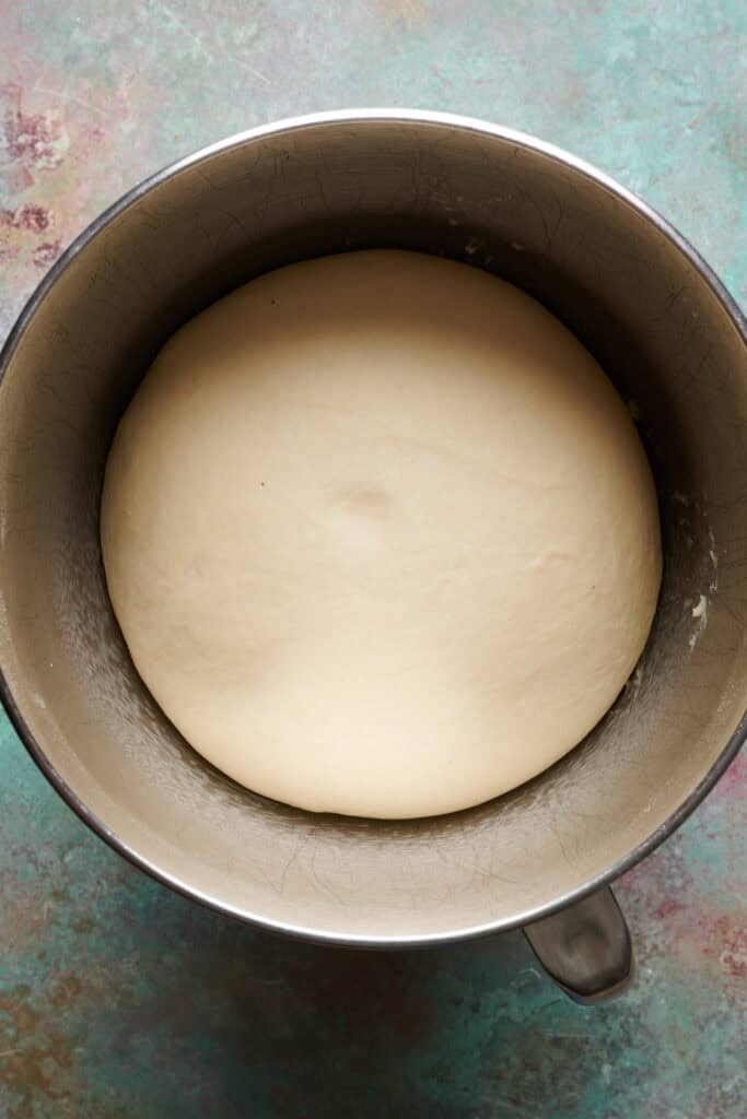 dough in a bowl after having risen