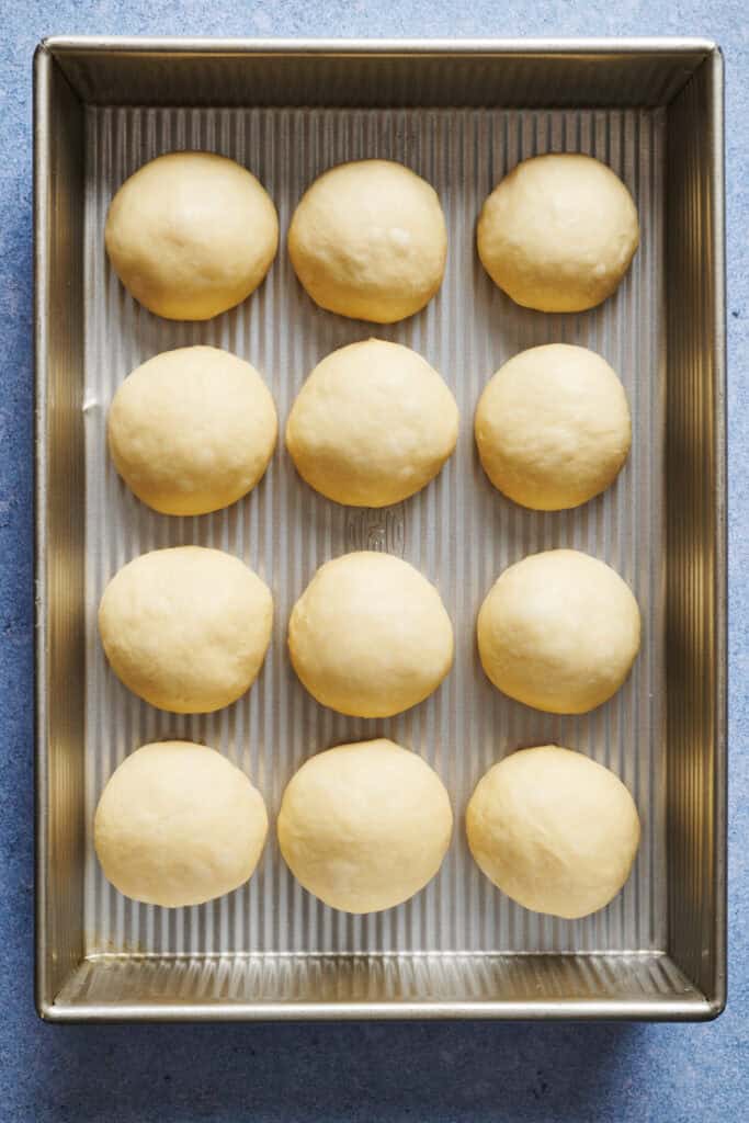 rolled dough balls pre-rise