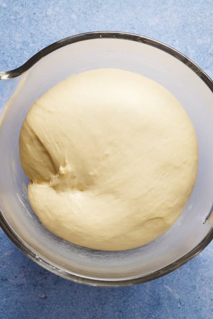 sourdough discard dinner rolls dough after rising