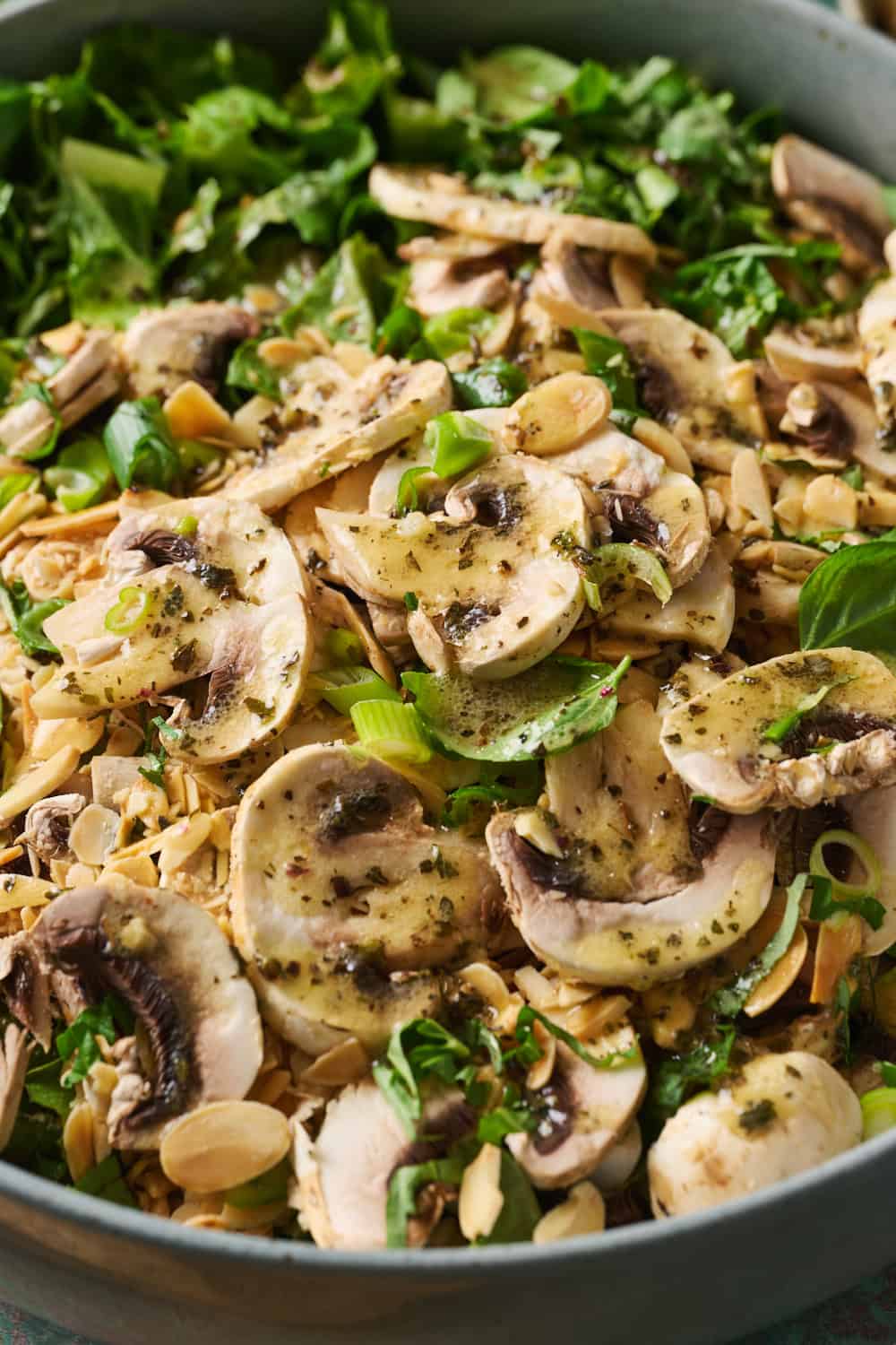 Mushroom Salad with Mustard Basil Vinaigrette