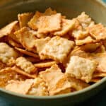 sourdough discard crackers in a bowl