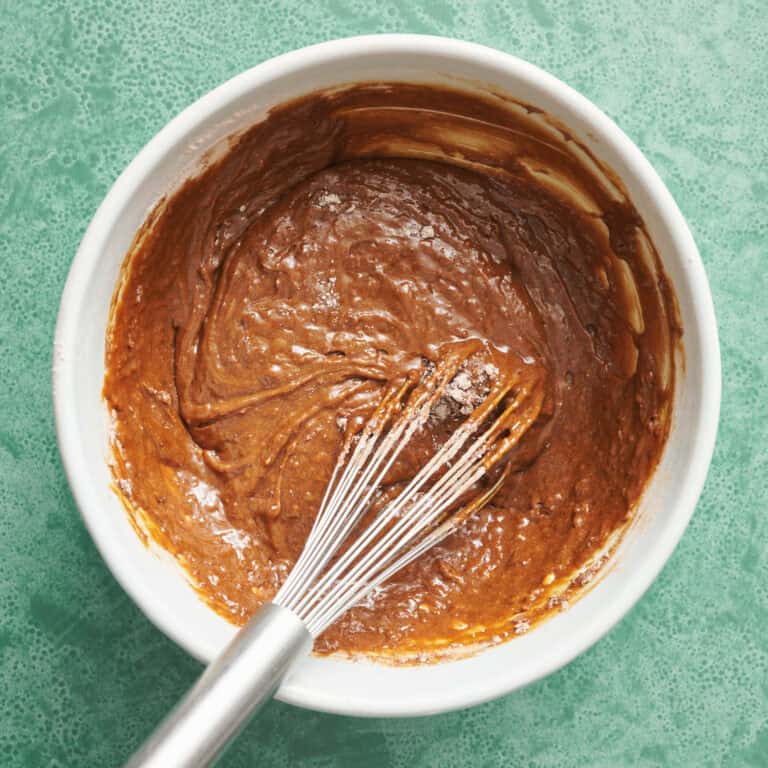 gingerbread cake batter with dry ingredients added