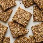 closeup of homemade flaxseed crackers