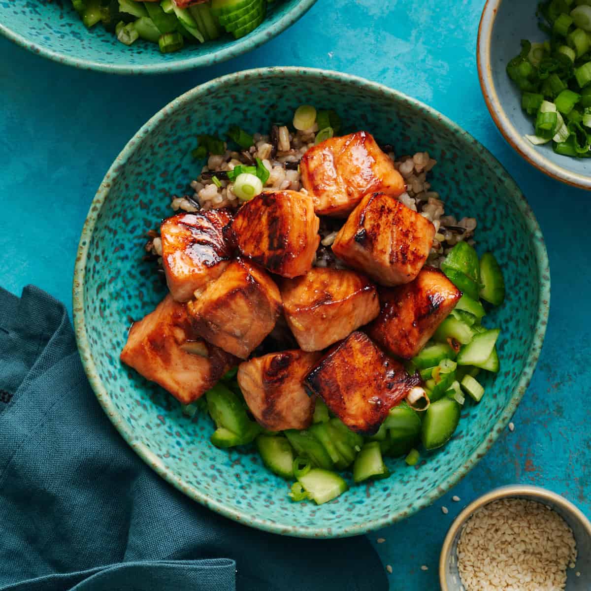 Miso Salmon Bowls (Air Fryer Recipe)