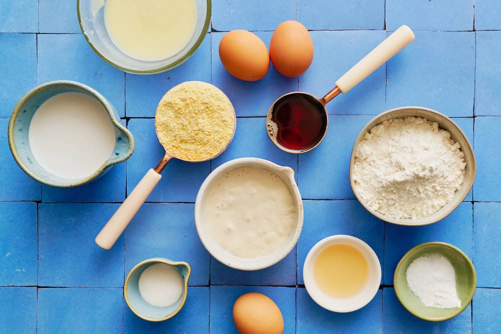 ingredients for sourdough cornbread