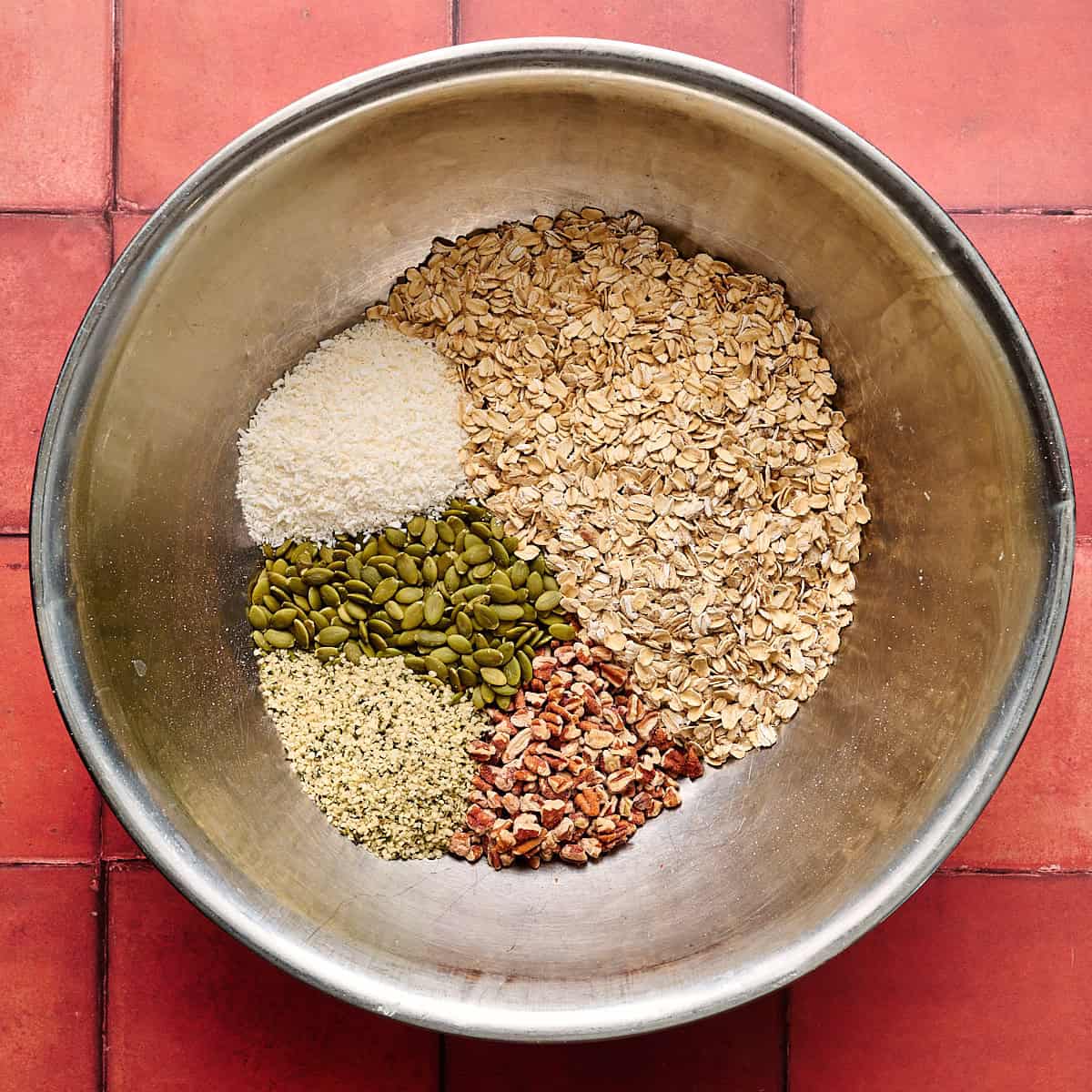 dry ingredients for making apple pie granola