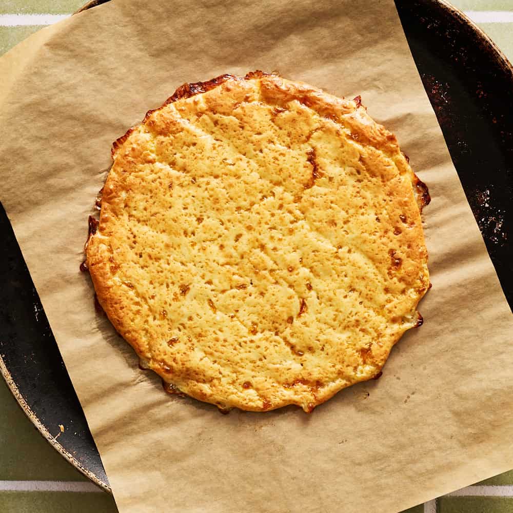 Cottage Cheese Pizza crust before adding toppings