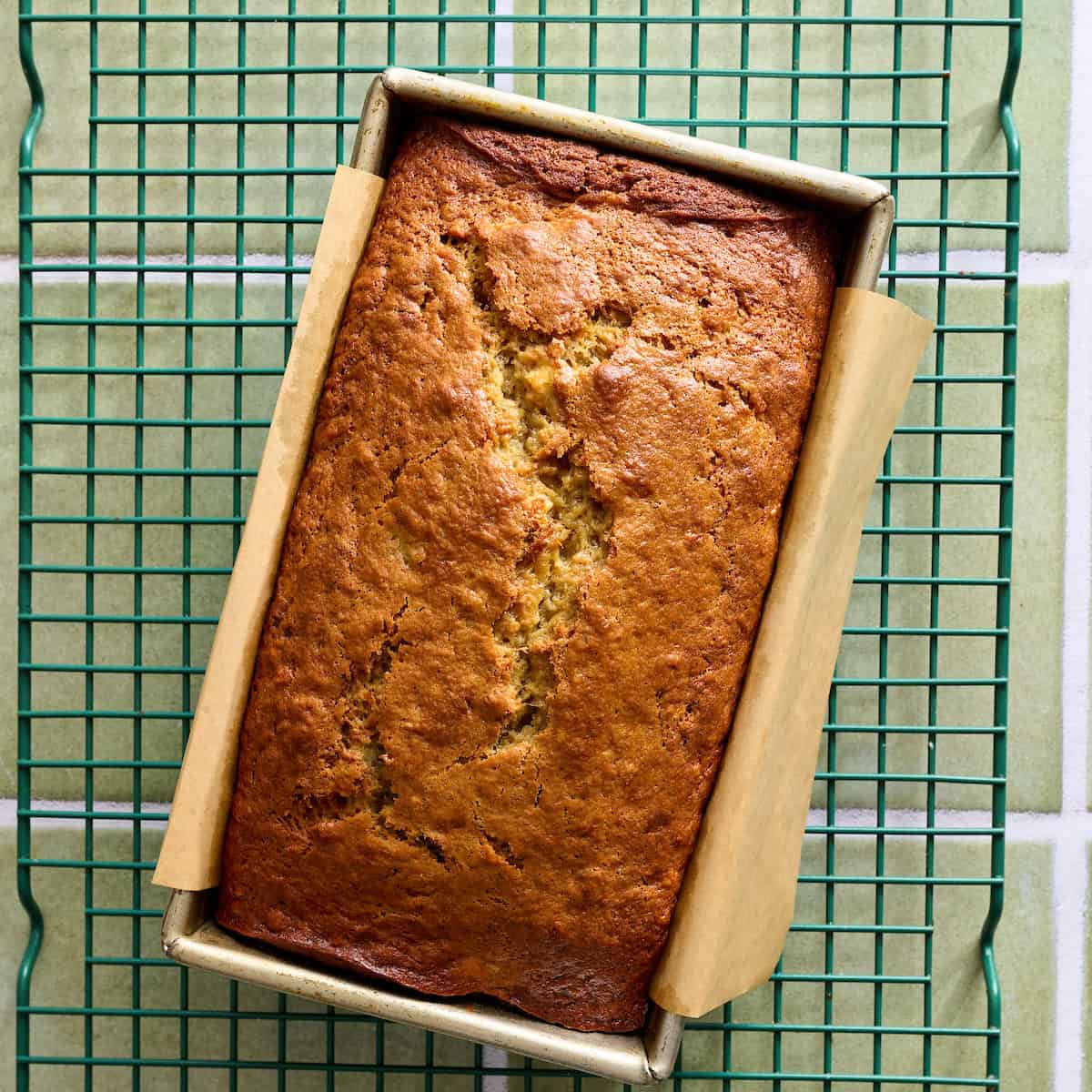 banana bread fresh out of the oven