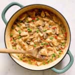 finished pot of chicken a la king