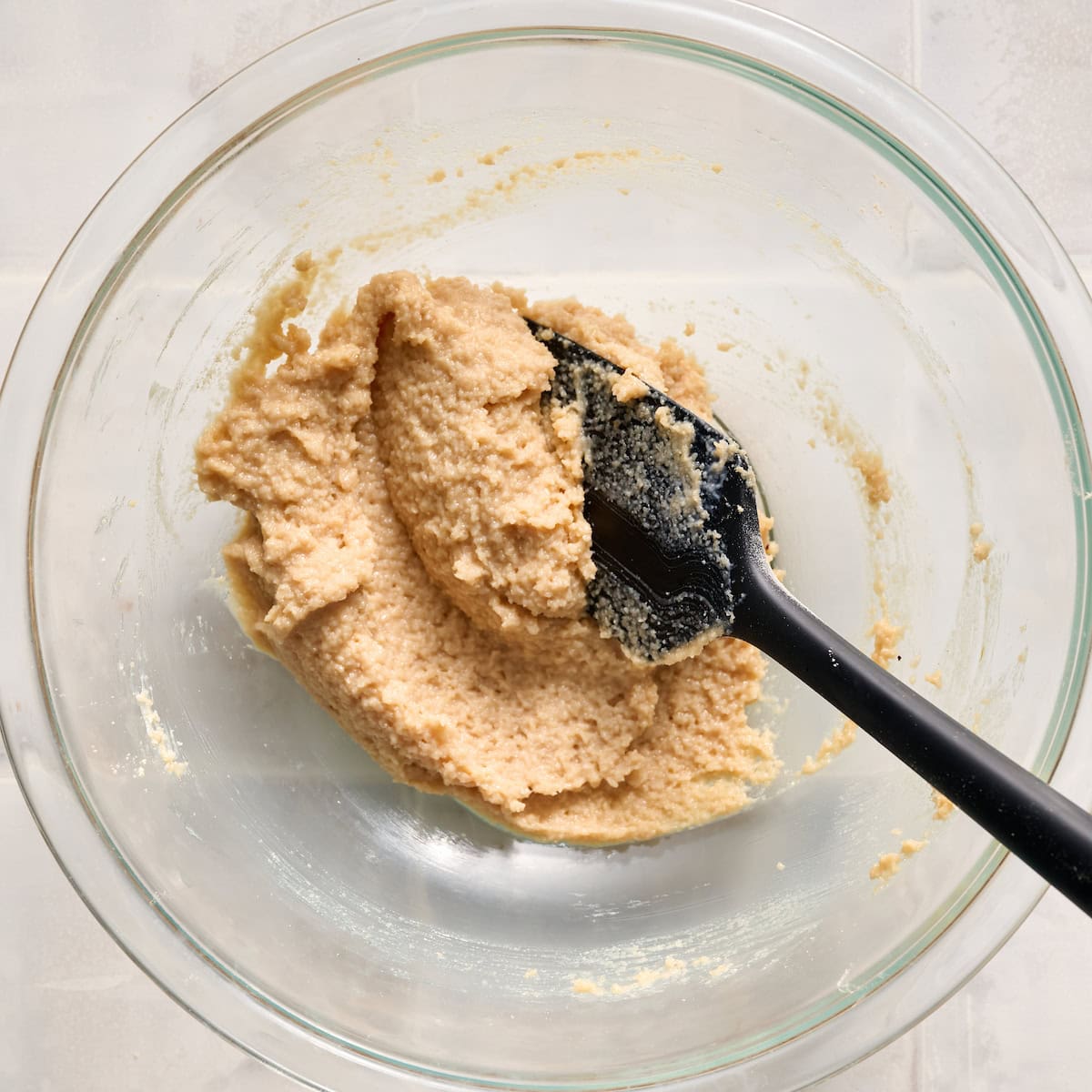 mixing together wet and dry ingredients