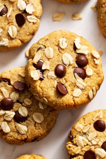 leftover oatmeal cookies with oats scattered