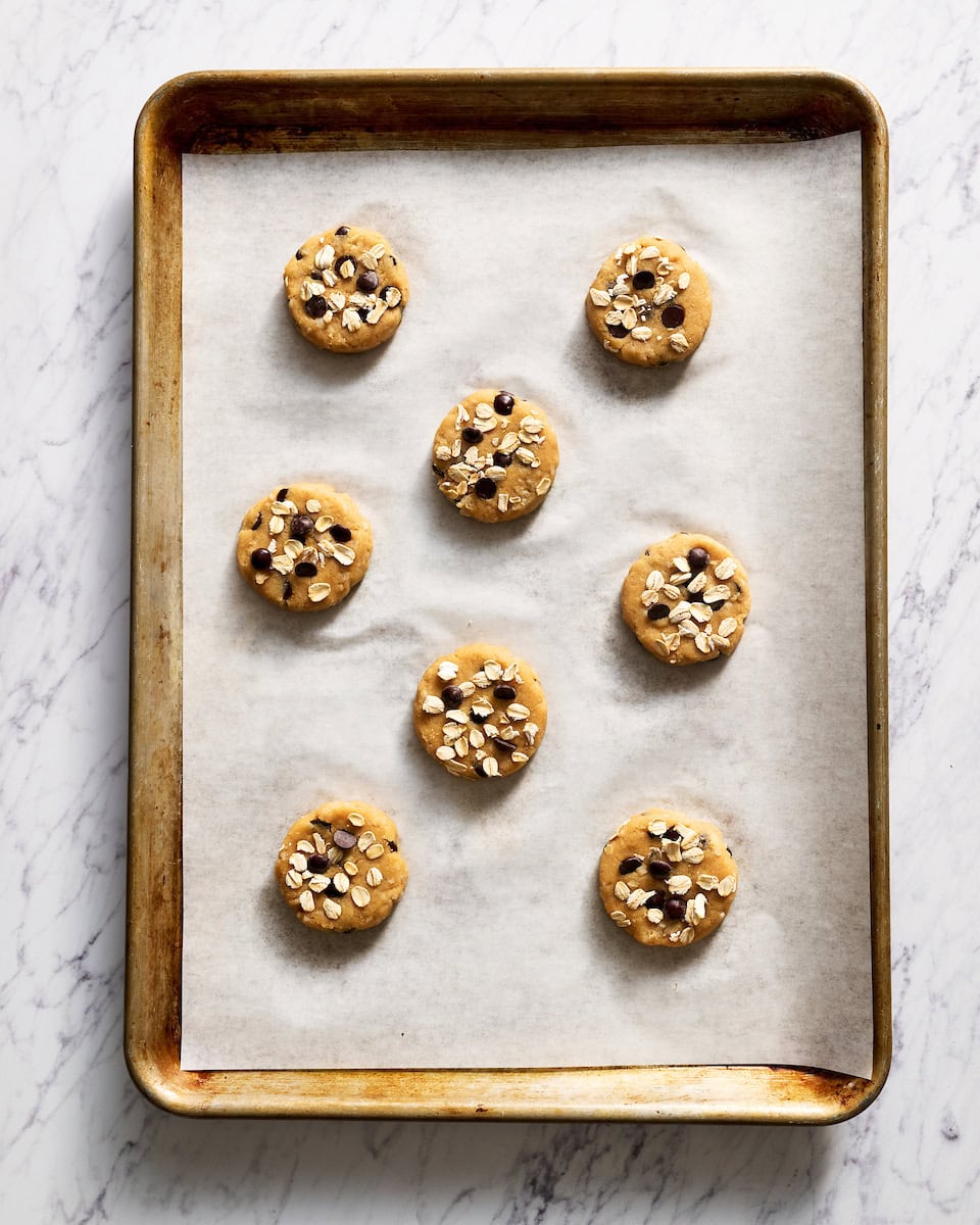 leftover oatmeal cookies ready to bake