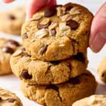 stack of leftover oatmeal cookies