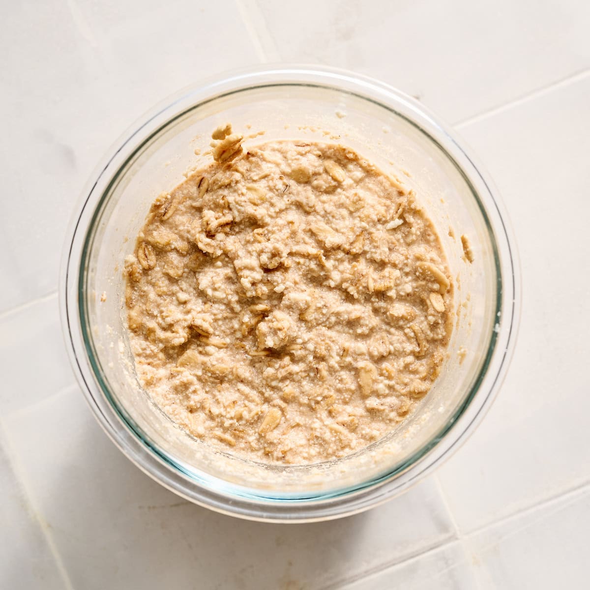 overnight oats after setting in the fridge and ready to serve