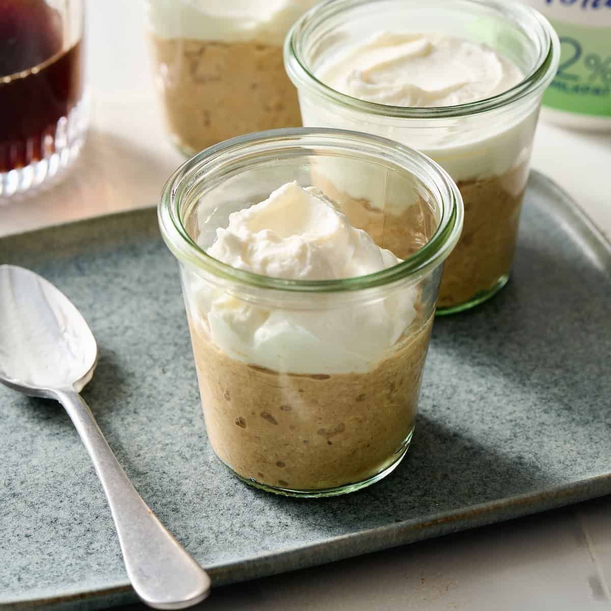 topping tiramisu overnight oats with yogurt or more ricotta